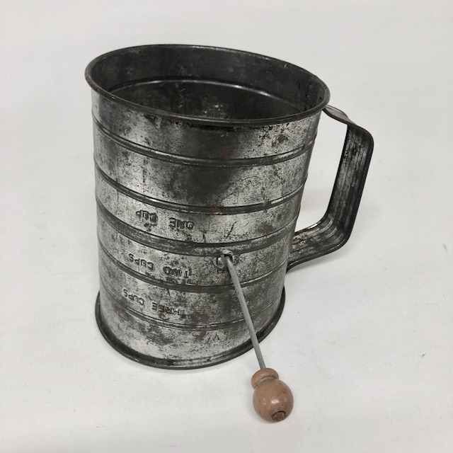 SIEVE, Flour Sifter Vintage Metal 